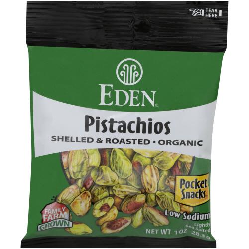Eden Foods Pocket Snk Pistachios Rs - 1 Oz (12 Units)