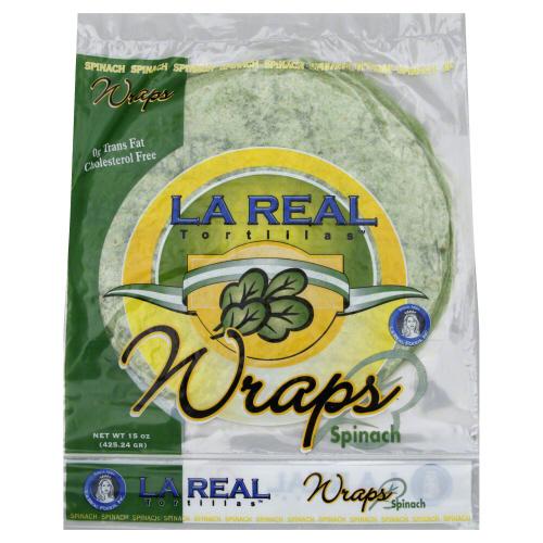 La Real Tortilla Wrap Spinach - 15 Oz (12 Units)