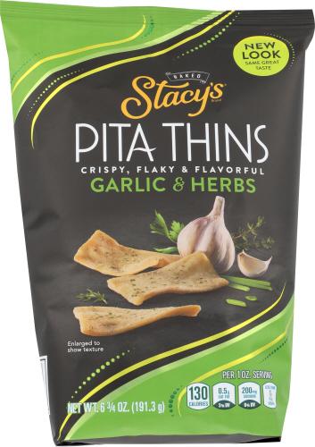 Stacys Pita Chip Pita Thins Garlic & Herb - 6.75 Oz (8 Units)