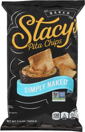 Stacys Pita Chip Pita Lg Simply Naked - 7.33 Oz (12 Units)