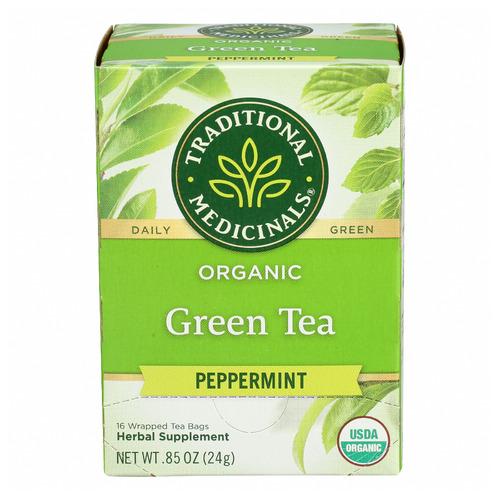 Traditional Medicinals Tea Grn Peppermint Organic - 16 Bg (6 Units)