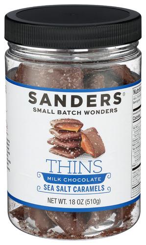 Sanders Thins Chocolate Milk Sslt Caramel - 18 Oz (6 Units)