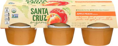 Santa Cruz Applesauce 6Pk Peach - 24 Oz (12 Units)