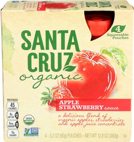Santa Cruz Applesauce Pouch Strawberry 4Pk O - 12.8 Oz (6 Units)