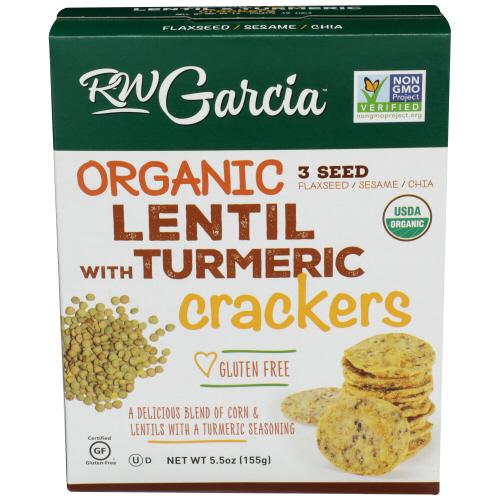 Rw Garcia Crackers Lentil Trmrc Organic - 5.5 Oz (6 Units)