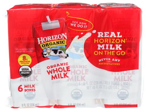 Horizon Milk Whole Plain 6X8Oz - 48 Fo (3 Units)