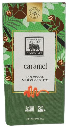 Endangered Species Bar Chocolate Milk Caramel Sloth - 3 Oz (12 Units)