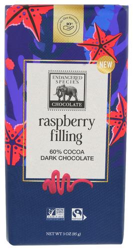 Endangered Species Bar Chocolate Raspberry - 3 Oz (12 Units)