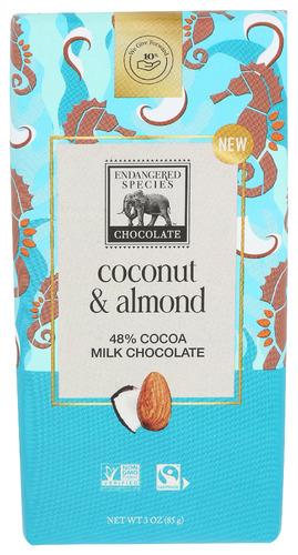 Endangered Species Bar Chocolate Coconut Almd - 3 Oz (12 Units)