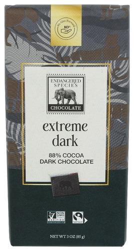 Endangered Species Chocolate Bar Blk Panther Xtrm D Ch - 3 Oz (12 Units)