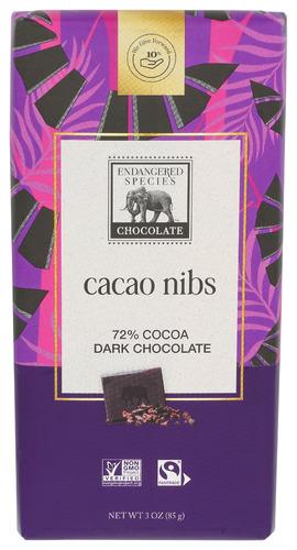 Endangered Species Chocolate Bar Bat Drk Intns 75% W N - 3 Oz (12 Units)