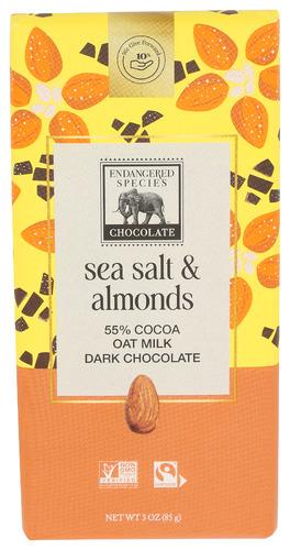 Endangered Species Chocolate Bar Drk Sslt & Almds - 3 Oz (12 Units)