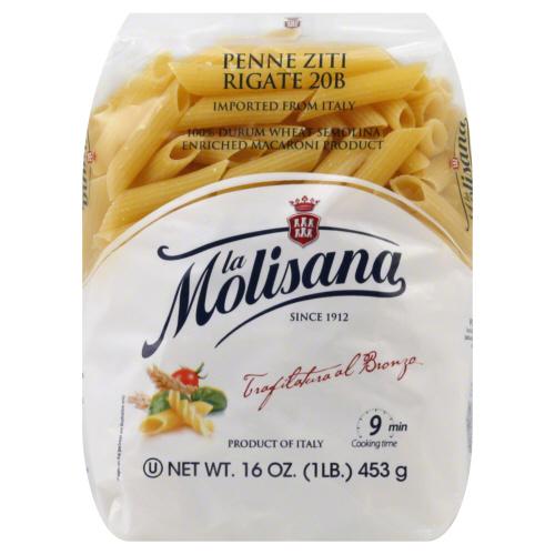 La Molisana Pasta Penne Ziti Rigate - 16 Oz (12 Units)