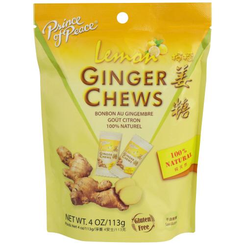 Prince Of Peace Candy Chew Lemon Ginger - 4 Oz (12 Units)