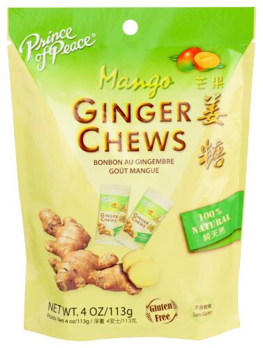 Prince Of Peace Candy Chew Mango Ginger - 4 Oz (12 Units)
