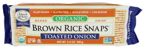 Edward & Sons Snaps Rice Tstd Onion Org3 - 3.5 Oz (12 Units)