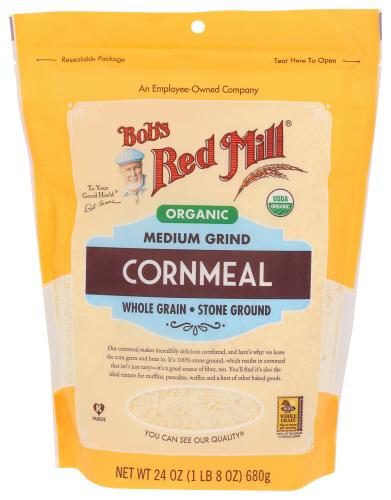 Bobs Red Mill Cornmeal Med Grind Organic - 24 Oz (4 Units)
