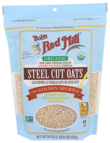 Bobs Red Mill Oats Steel Ct Organic - 24 Oz (4 Units)