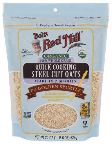 Bobs Red Mill Oats Steel Ct Qck Ck Organic - 22 Oz (4 Units)