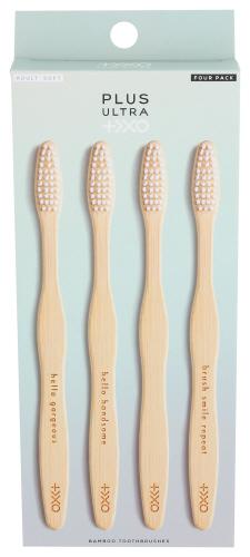 Plus Ultra Toothbrush Bamboo 4Pk - 4 Ea (12 Units)