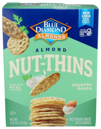 Blue Diamond Cracker Nut Thin Cntry Ranch - 4.25 Oz (12 Units)