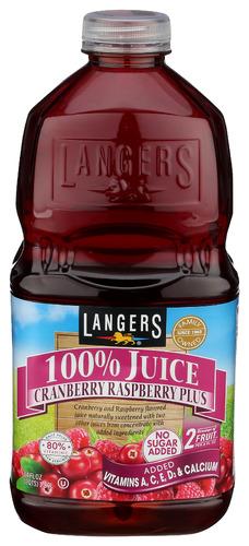 Langers Juice Crnbrry Rspbrry 100% - 64 Fo (8 Units)