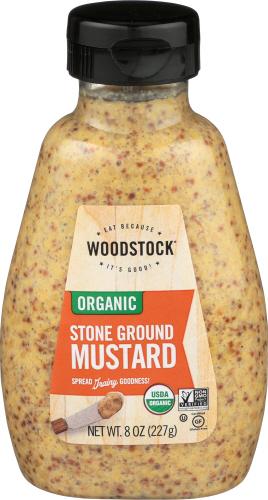 Woodstock Mustard Stoneground Organic - 8 Oz (12 Units)