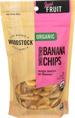 Woodstock Chips Banana Sweetened Organic - 6 Oz (8 Units)