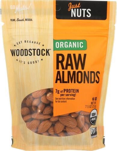 Woodstock Almonds Raw Organic - 7.5 Oz (8 Units)