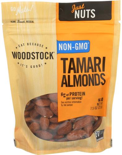 Woodstock Almonds Tamari - 7.5 Oz (8 Units)