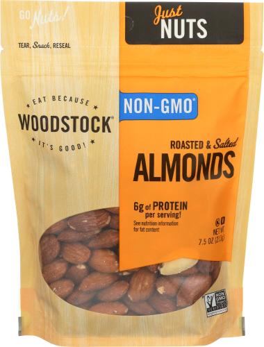 Woodstock Almonds Roasted Sltd - 7.5 Oz (8 Units)
