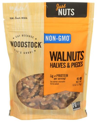 Woodstock Walnuts Halves And Pieces - 6 Oz (8 Units)