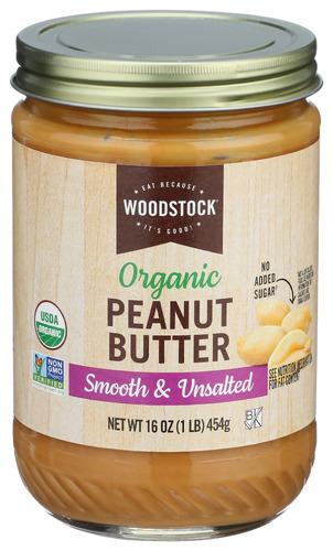 Woodstock Peanut Butter Smthunslt Organic - 16 Oz (12 Units)
