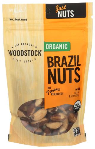 Woodstock Nuts Brazil Organic - 8.5 Oz (8 Units)