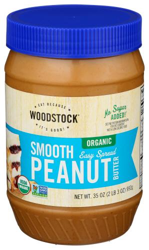 Woodstock Peanut Butter Smth Salt Organic Esy Sp - 35 Oz (12 Units)