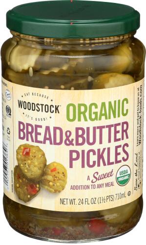 Woodstock Pickles Sweet Brd & Butter Organic - 24 Oz (6 Units)