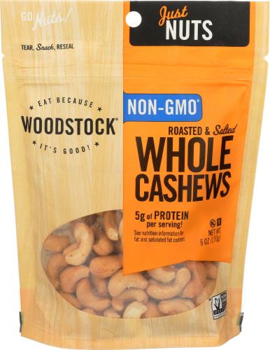 Woodstock Cashwes Roasted Sltd - 6 Oz (8 Units)