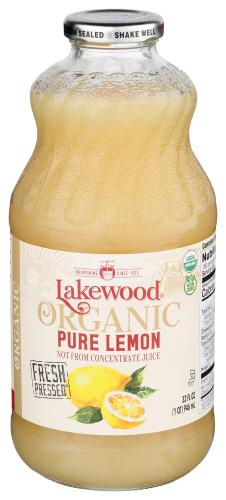 Lakewood Juice Pur Lemon Organic - 32 Oz (6 Units)