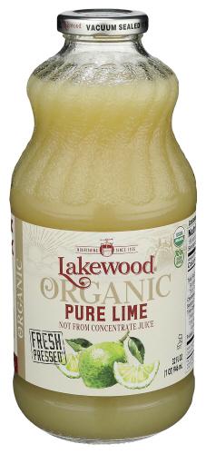 Lakewood Juice Pure Lime Organic - 32 Oz (6 Units)