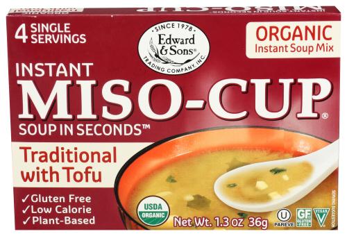 Edward & Sons Miso Cup Mix Trdnl Organic 4Pk - 1.3 Oz (12 Units)