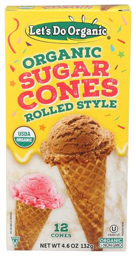 Lets Do Organics Ice Crm Cone Sugar Organic - 5 Oz (12 Units)