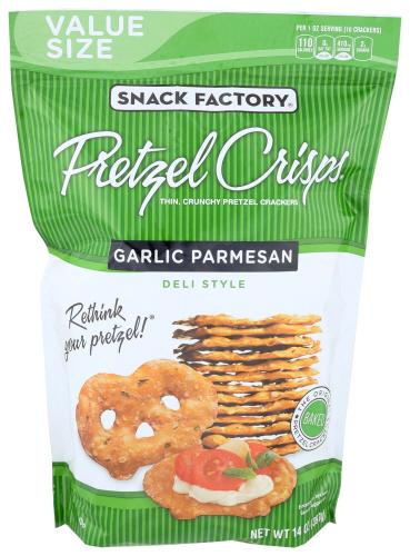 Snack Factory Pretzel Crisp Garlic Parmes - 14 Oz (12 Units)