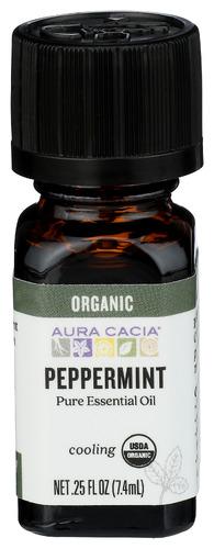 Aura Cacia Essential Oil Organic Peppermint - 0.25 Oz (1 Units)
