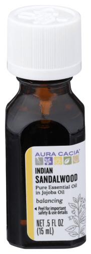 Aura Cacia Essential Oil Indn Sndlwd Jojba - 0.5 Oz (1 Units)