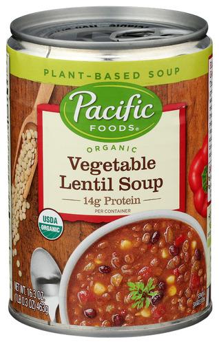 Pacific Foods Soup Veg Lentil Organic - 16.3 Oz (12 Units)