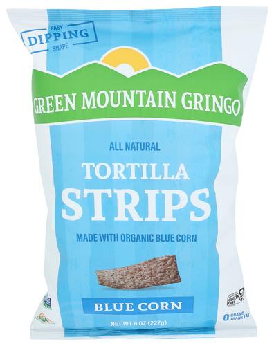 Green Mountain Gringo Chip Tortilla Strip Blue Corn - 8 Oz (12 Units)