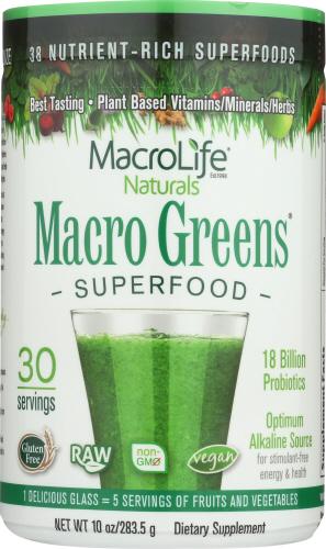 Macrolife Naturals Macro Greens 30Srv - 10 Oz (3 Units)