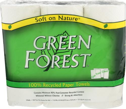 Green Forest Paper Towels White 3Rolls 104Ct - 1 Ea (10 Units)