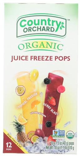 Country Orchard Pops Frz Tropical Juice Organic - 18 Oz (8 Units)