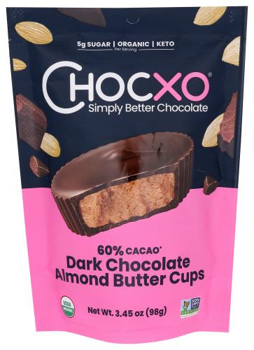 Chocxo Cups Dk Chocolate Almond Butt - 3.45 Oz (6 Units)